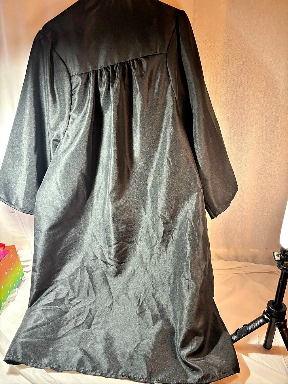 Gown-Black Open Front Robe - Picture 2 of 2